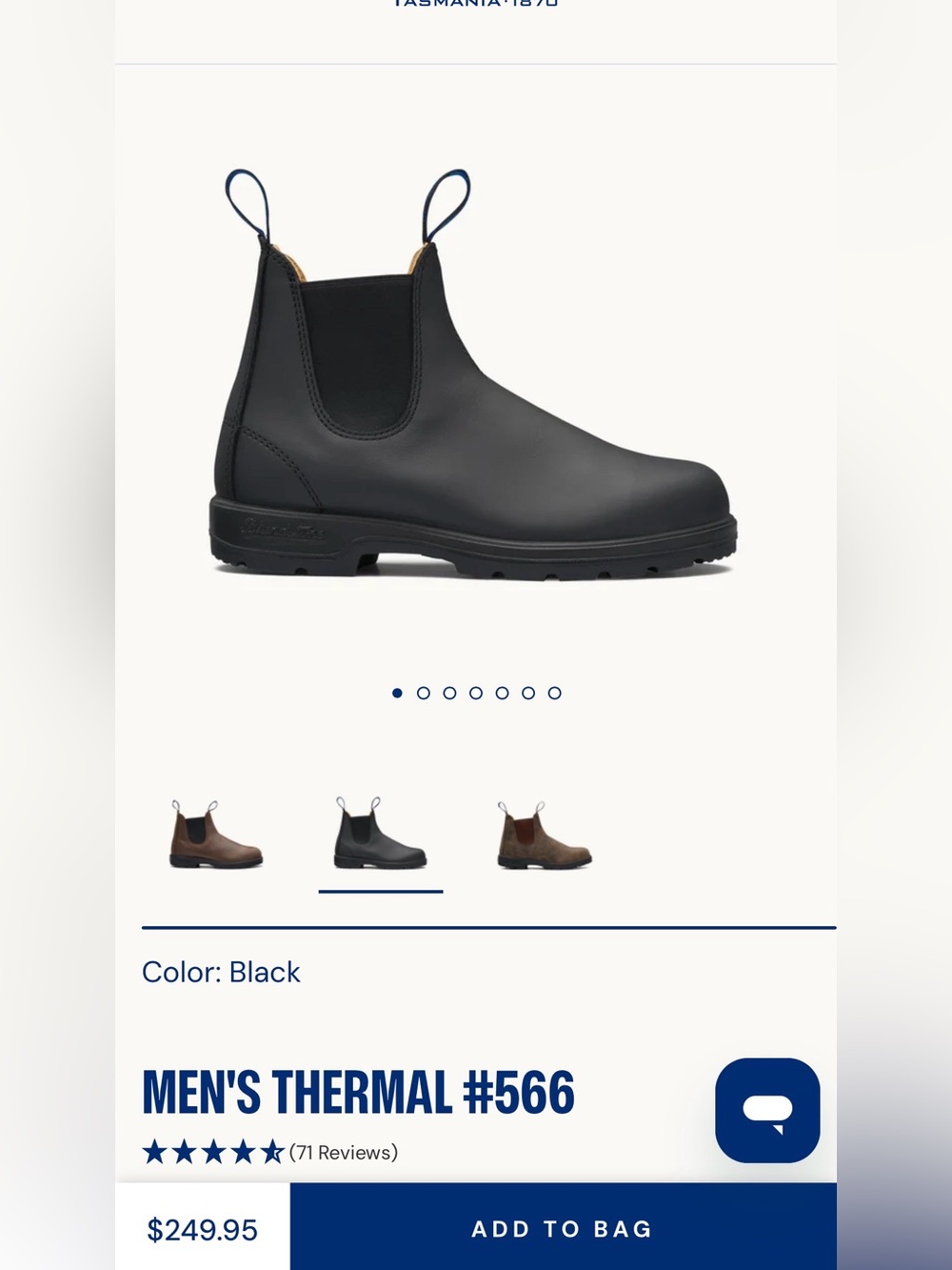 Blundstone black leather Chelsea thermal waterproof boots 7.5 - Picture 11 of 11